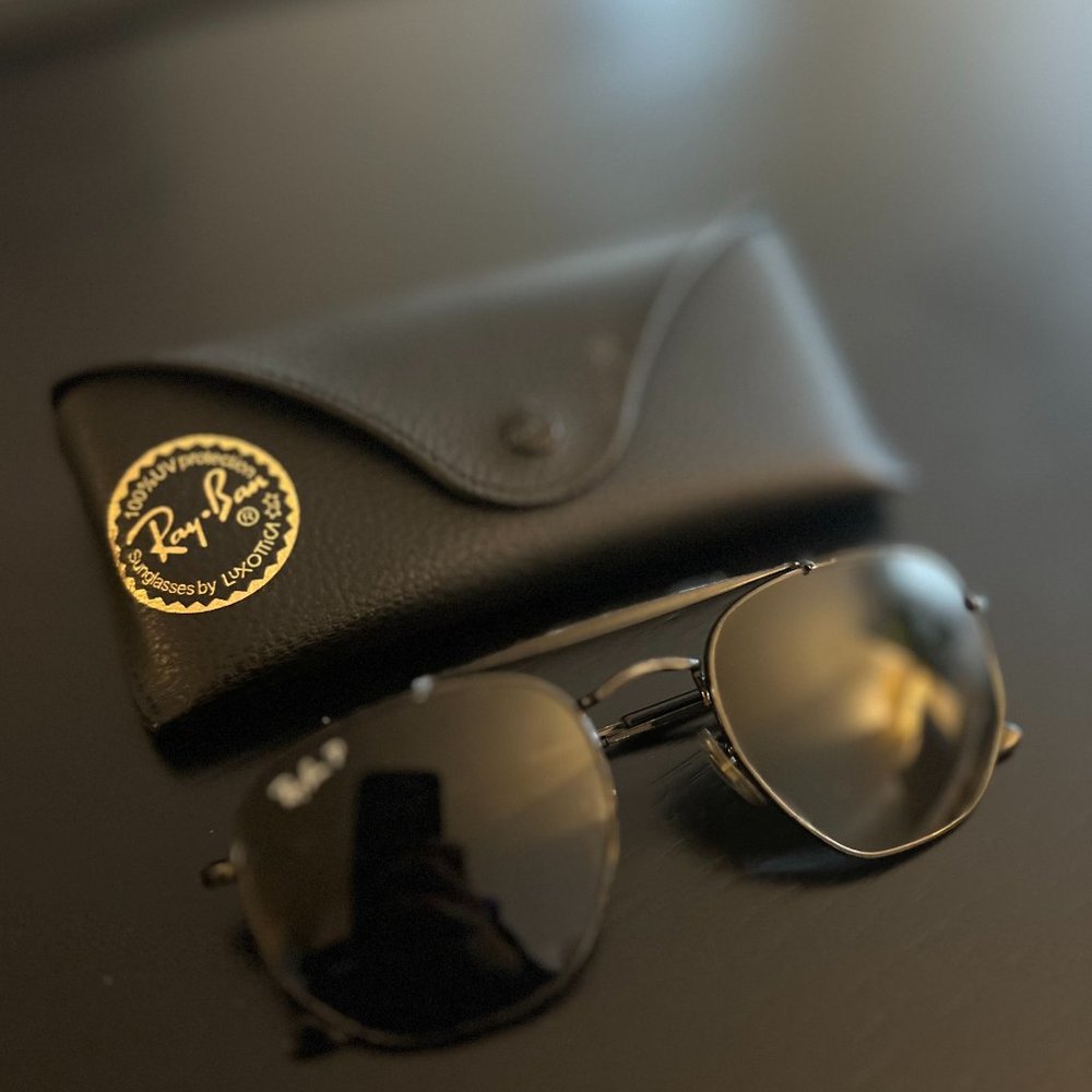 Ray-ban HEXAGONAL Polarized Aviator Sunglasses NEW